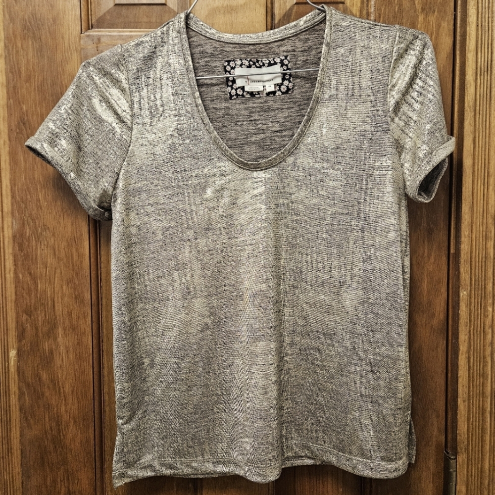 Shiny / Metallic  look  Oversized Space-dyed Anthropologie Tee  (Brand new)